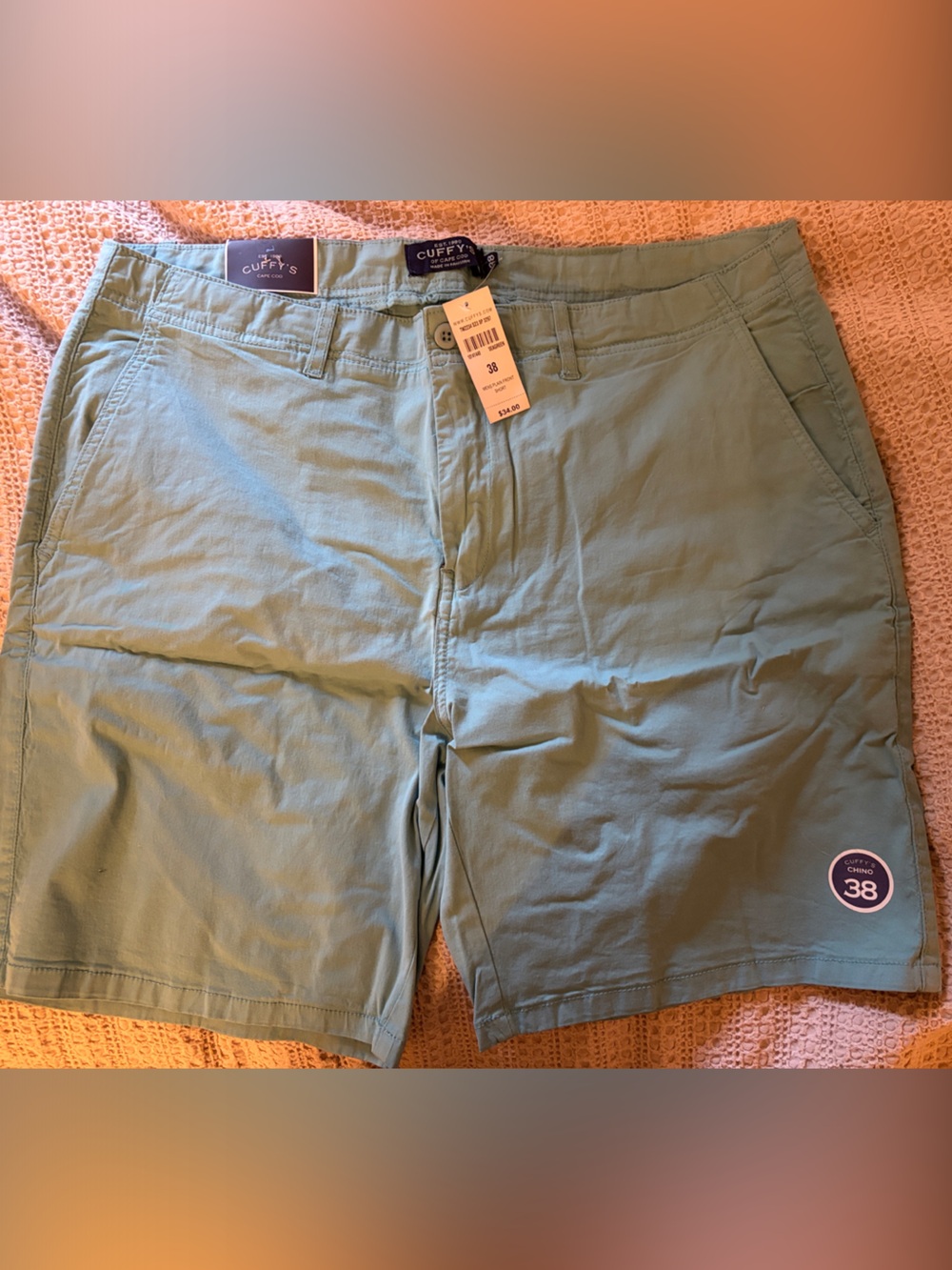 Cuffys Men’s Light Teal Flat Front Shorts